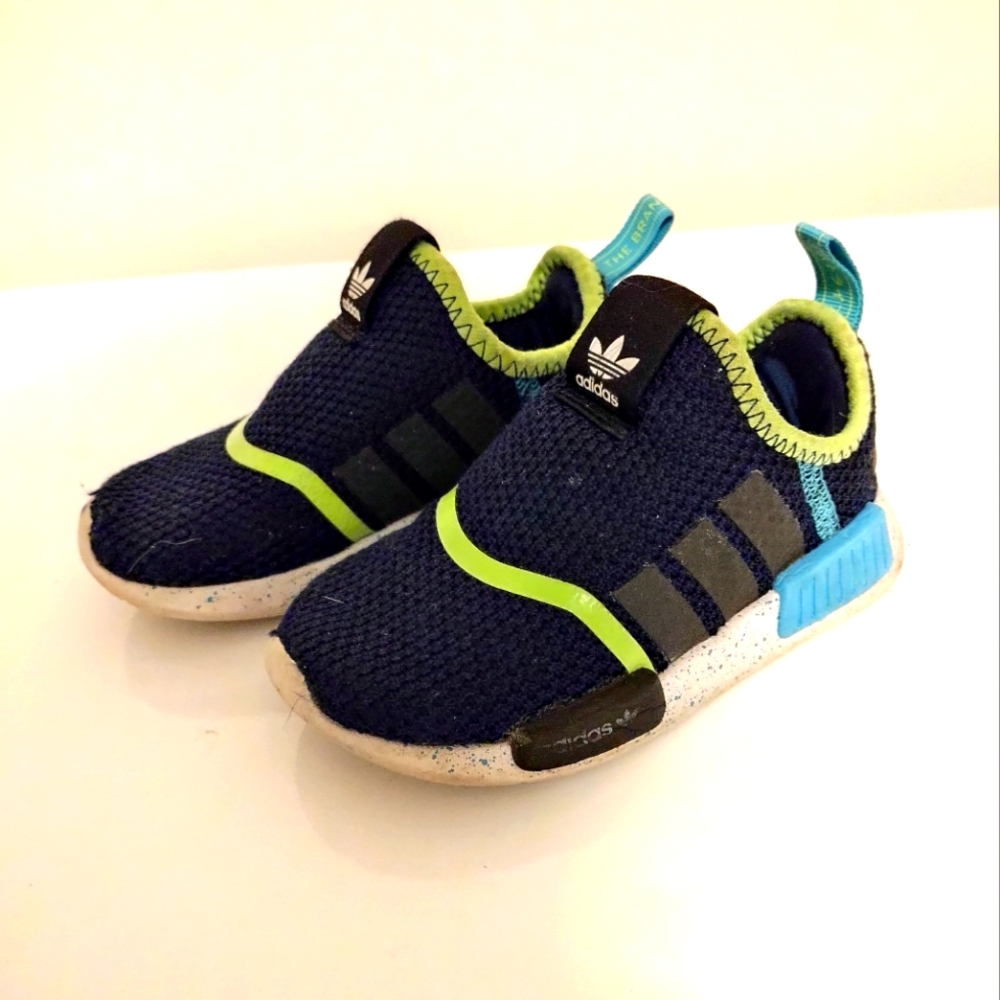 Adidas Kid's NMD 360 shoes - Collegiate Navy / Core Black / Signal Green - 7k